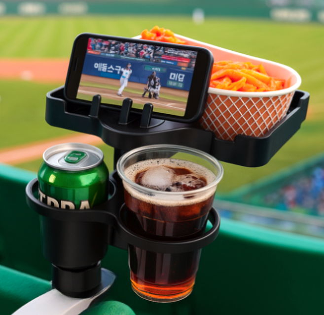 파밍굿즈 야빠테이블 야구장 휴대용 간이 테이블 차량용 컵홀더 트레이, FG-4520A (2인용)