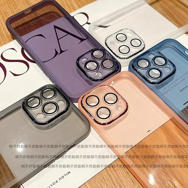 ins風自帶鏡頭膜防摔手機殼