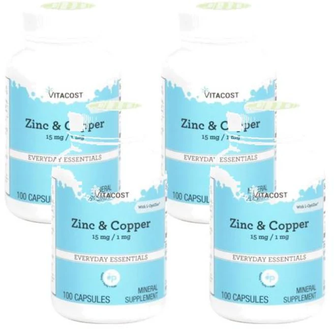 비타코스트 아연 구리 15mg 1mg 캡슐 100정, 4개 - 쿠팡