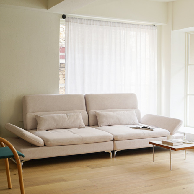 마루이 브리즈 기능성 방수 아쿠아텍스 패브릭 조야 스윙 4인용 소파 + 쿠션2p 세트 방문설치, 더스티 핑크