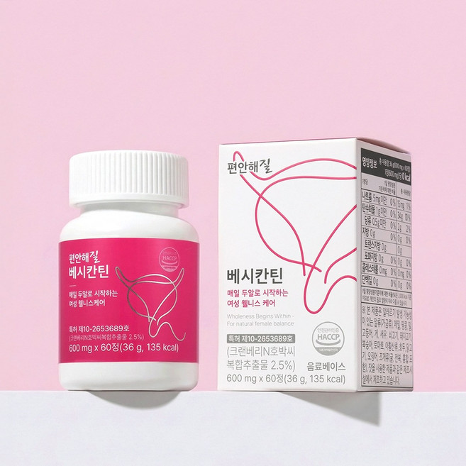 편안해질 베시칸틴 크랜베리 D만노스 영양제, 4박스, 60정