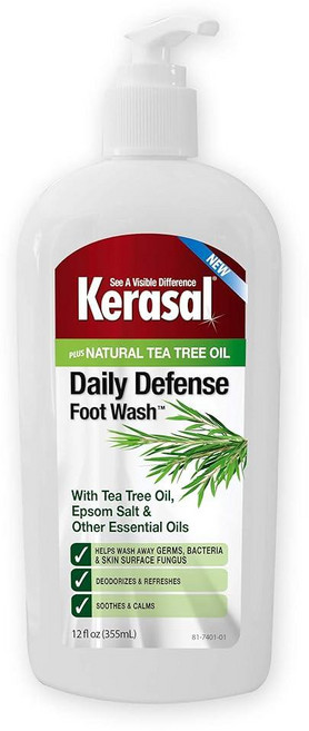 Kerasal 데일리 디펜스 풋 워시 플러스 천연 티트리 오일 12 fl oz (355 ml) 2팩, 1개, 355ml, 1개입