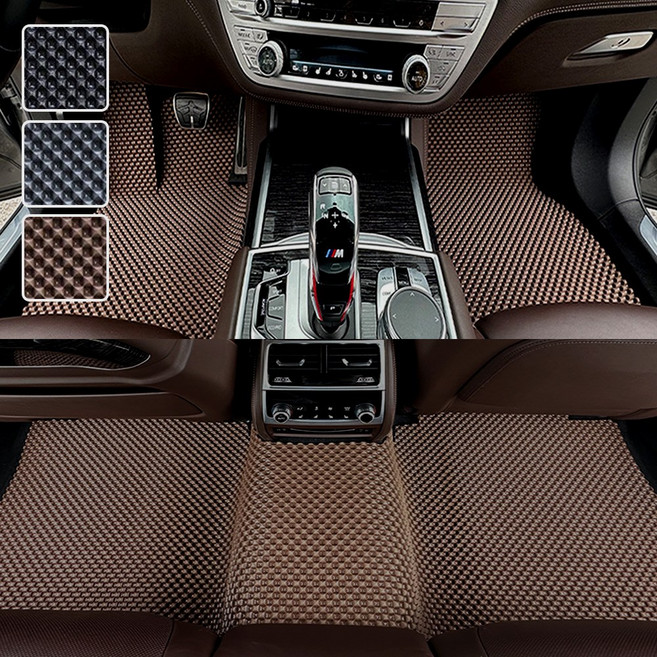 오토피아 다이아몬드 TPU 카매트 1열2열 세트 제네시스 G90 호환용 전용, 브라운, 60_1 G90 (4륜)