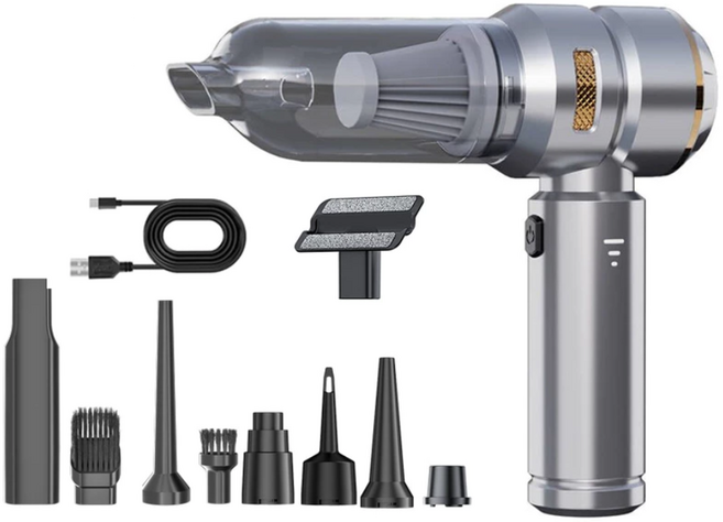 SUITU 随途 6659 PLUS 無線車用吸塵器 旗艦款 強勁吸力 Type-C充電, 銀色