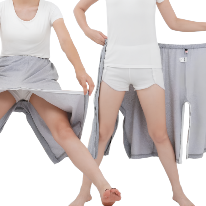 병원 요양원 환자 바지 여름 와상 트임 환자복 하의 치매복 지퍼형간호복