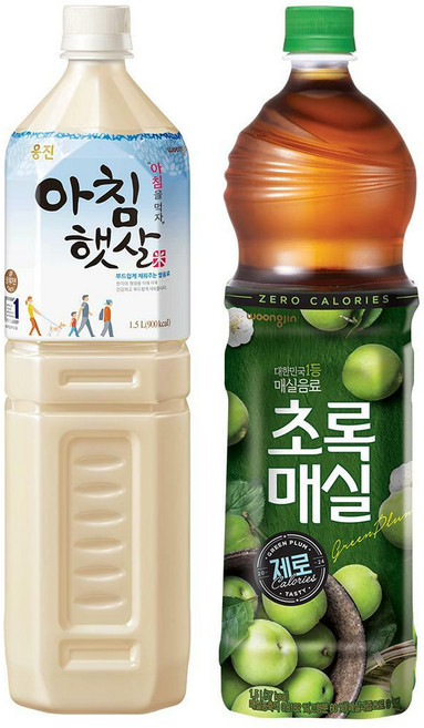 [6+6] 아침햇살 1.5L 6입 + 초록매실제로 1.5L 6입, 12개