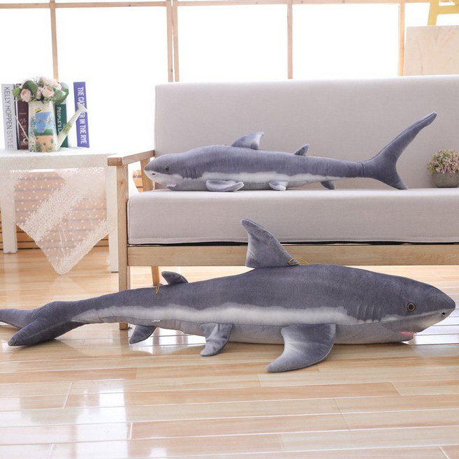 초대형 상어 인형, 100cm, 회색, 1개