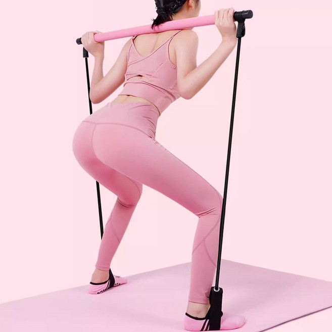 빼다 올인원 짐스틱 전신 근력운동 필라테스봉, 핑크