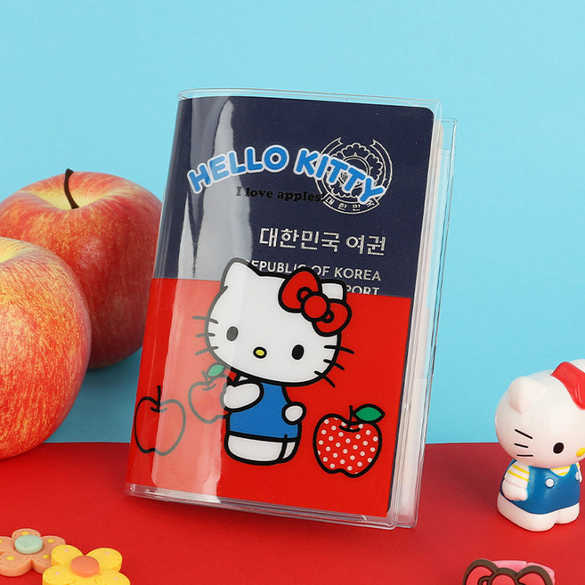 귀여운 헬로키티 애플 여권케이스 카드 티켓 포켓