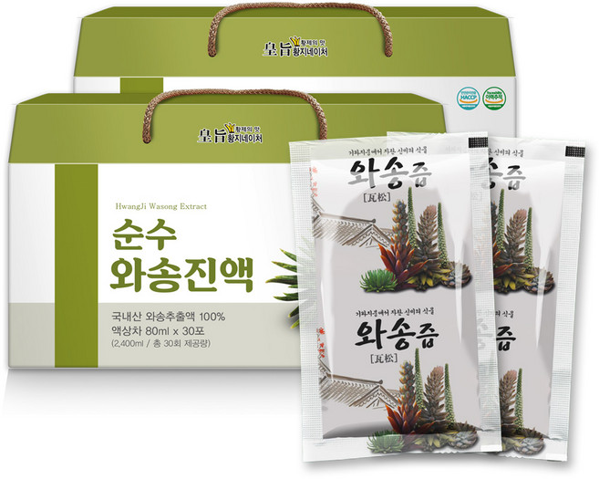 황지네이처 순수 와송진액 와송즙, 60개, 80ml