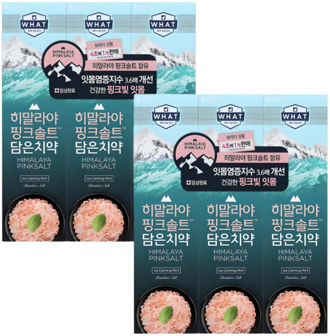 히말라야핑크솔트 담은 치약 아이스 카밍 민트, 100g, 6개