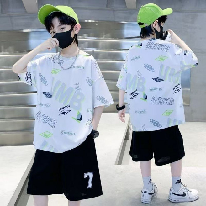 여름 남아 주니어 메쉬 반팔 반바지 시원한 쿨링 상하복 초등학생 트레이닝 운동복