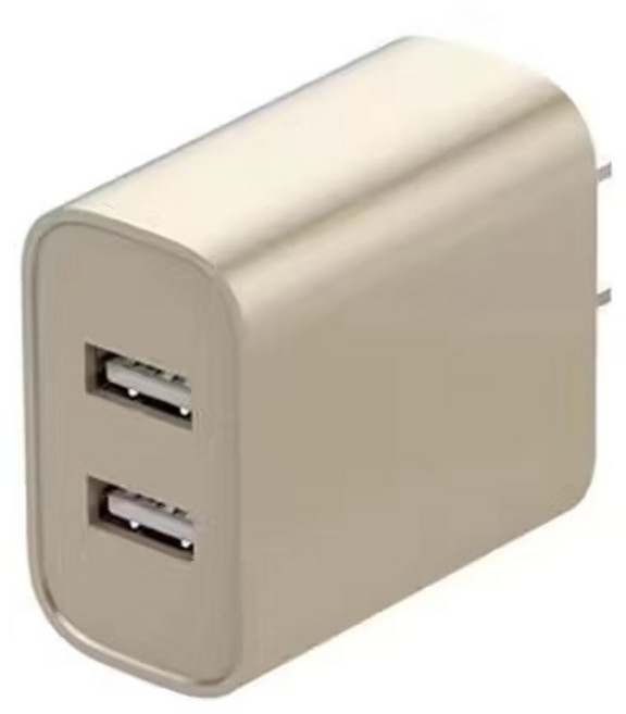 雙USB充電器/豆腐頭 5V/2A （兼容蘋果安卓）, 富貴金, 1個