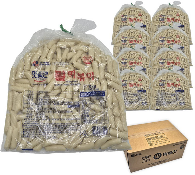 [박스] 맛플랜 비비푸드 밀 떡볶이 떡 (중) 2kg X 8개