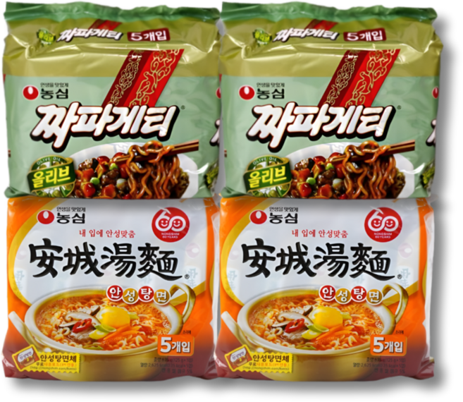 농심 짜파게티10개+안성탕면10개(총20봉), 20개