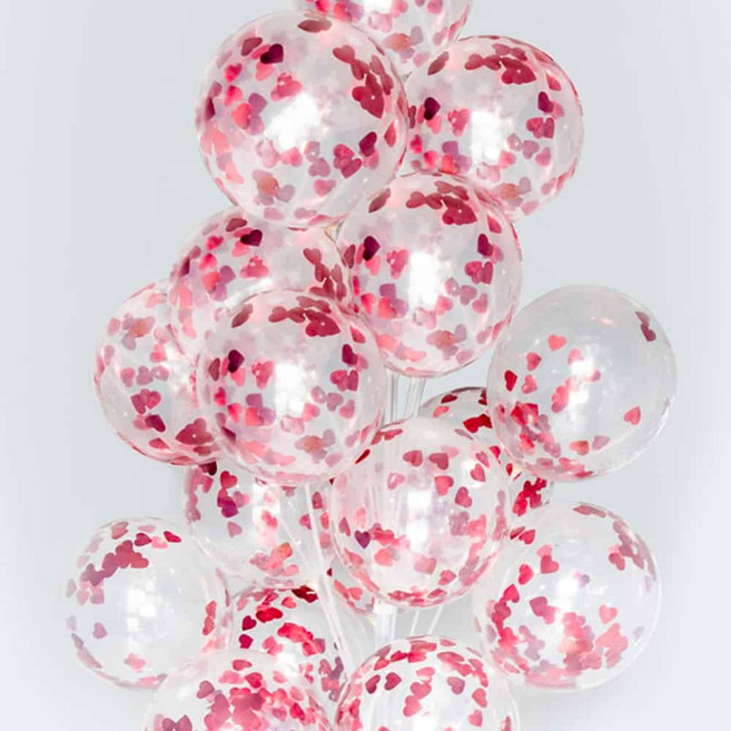 투요 컨페티 풍선 하트레드 30개 이벤트풍선 기념일풍선 컨페티풍선