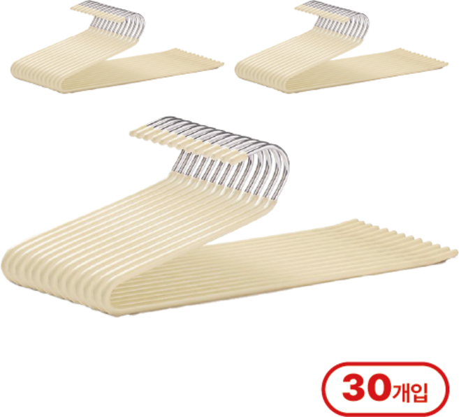 덴코 리빙 논슬립 바지걸이, 30개, 베이지