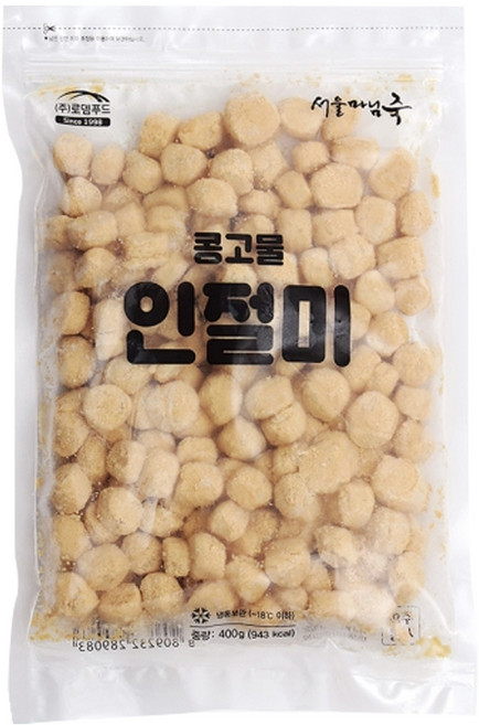 로뎀푸드 서울마님 콩고물 인절미 빙수 떡 다이스 인절미 팥빙수 빙수재료 토핑, 400g, 2개