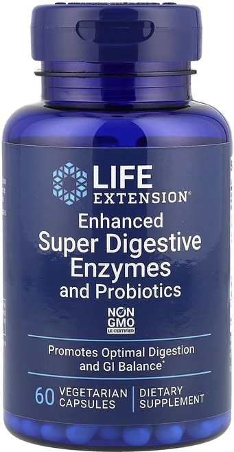[6세트] 라이프익스텐션 인핸스드 슈퍼 다이제스티브 엔자임 프로바이오틱 포함 60베지캡슐 강화 효소 브로멜라인 리파아제 락타아제 자일라나아제 셀룰라아제 프로테아제 인핸스드, 60정, 6개 - 쿠팡