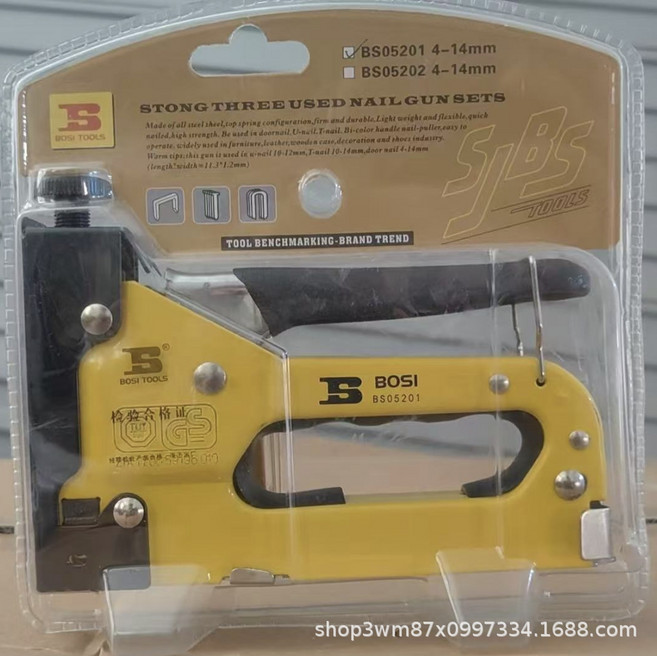 델리 3 in 1 스테이플러 네일건 스테이플 헤비듀티 가구용 공구 목재 스테인리스 스틸 금속 목공 수공구 가정/DIY용, [03] C