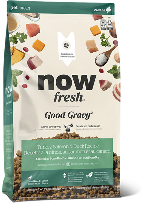 now 시니어 강아지 프레쉬 스몰브리드 굿 그레이비 건식사료, 칠면조, 1.36kg, 1개