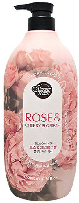 샤워메이트 블루밍 바디워시 로즈 앤 체리 900ml