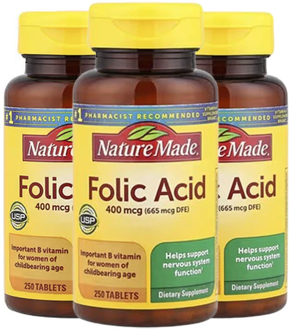 네이쳐메이드 엽산 400mcg 250정, 3개 - 쿠팡