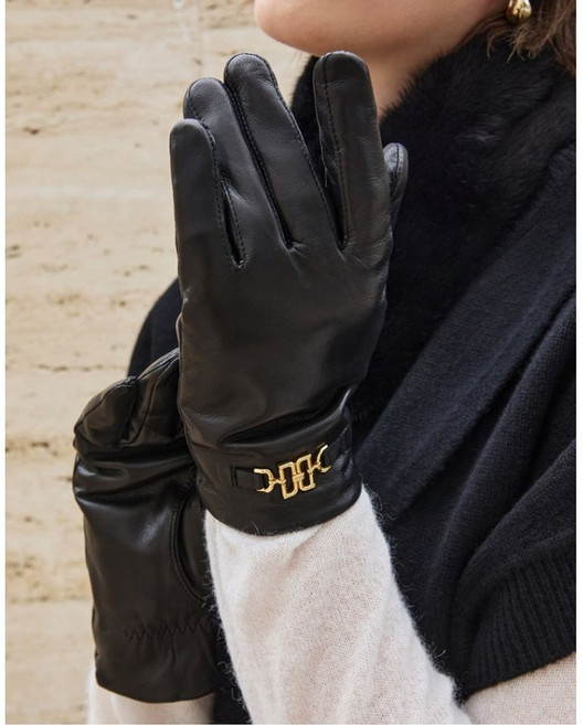 [국내백화점 매장정품] 닥스 DAKS WOMENS ACCESSORIES DD로고 체인 포인트 양가죽 장갑 블랙_DCGV5F320BK DCGV5F320BK 113998