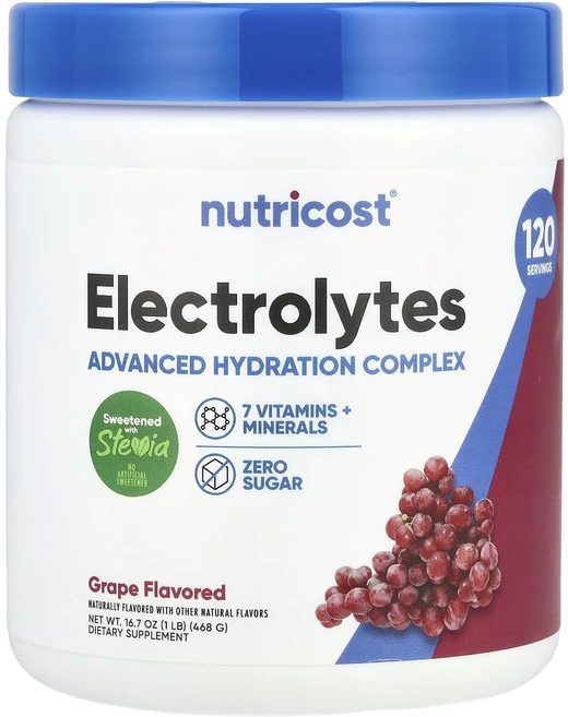 Nutricost 전해질 고급 수분 공급 복합체 포도 468g(1lb), 468g, 1개 - 쿠팡
