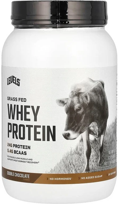 Levels 목초 사육 유청 단백질 분말 더블 초콜릿 907g(2lb) LVL-00775, 1개, 907g - 쿠팡