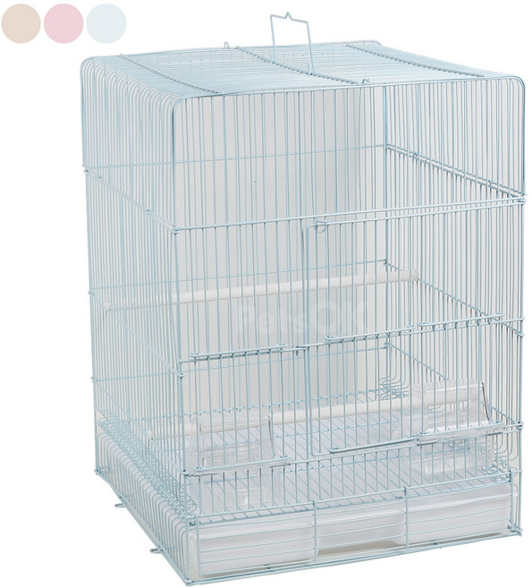 중형 사각 컬러 새장 115B(망간격1.2cm) 앵무새 핀치 잉꼬 소형새, 3색중임의발송, 1개