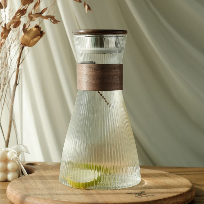 이든 우드커버 내열유리 물병 1.5L C타입 단품 sun*2402dG, 1개