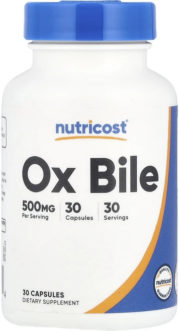 Nutricost 소 담즙 500mg 캡슐 30정, 1개 - 쿠팡