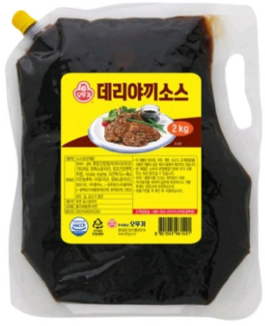 오뚜기 오쉐프 매운데리야끼 소스, 2kg, 2세트