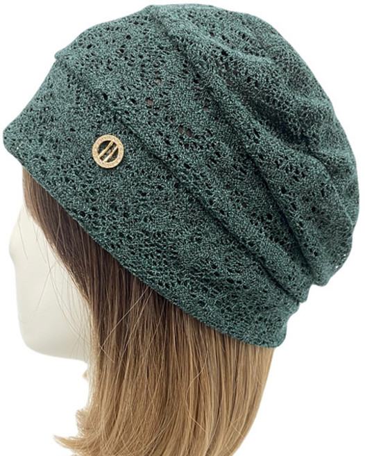 엄마짱 MDS_8525_금장단추 플라워망사 두건 / 봄여름두건 패션비니 외출용 실내용 중년여성 봄여름두건 위생두건 여성탈모 엄마선물모자 생활복 헤어두건 항암모자 요가모자 레이스