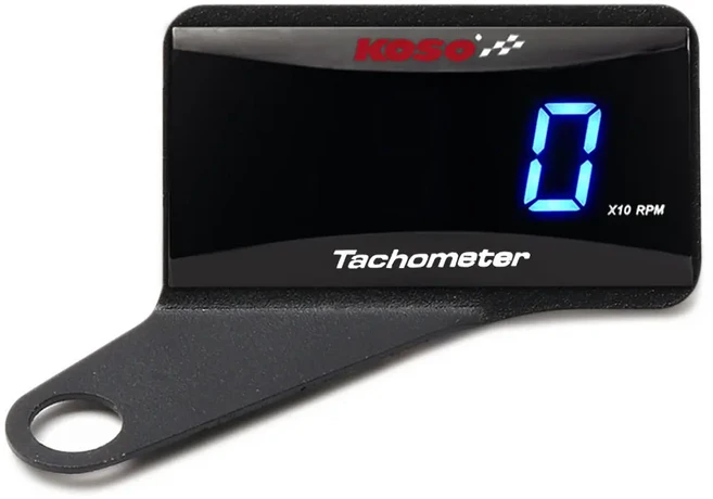 KOSO RPM 미터 바이크 오토바이 범용 타코미터 게이지 LCD 디지털 디스플레이 엔진 Tach 미니 소형 야마하, 09 Blue-Left bracket