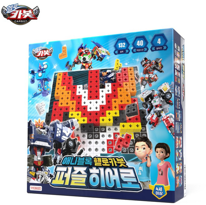 애니블록 헬로카봇 퍼즐 히어로 보드게임, 혼합색상, 1개