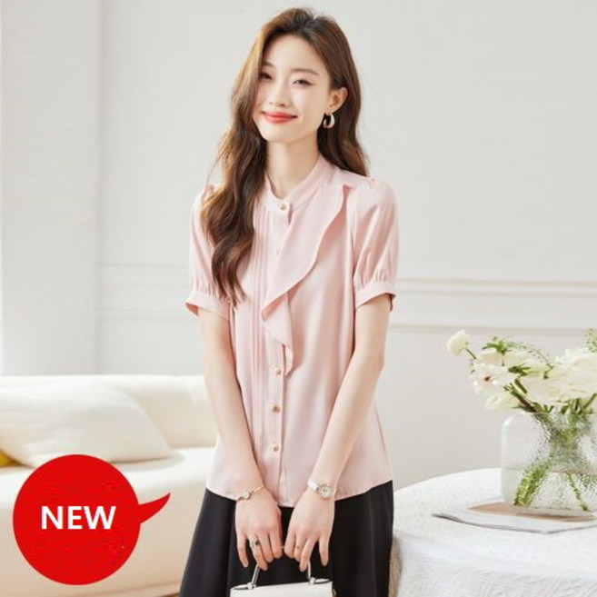 뉴욕멋쟁이 줄리 프릴퍼프 반팔블라우스