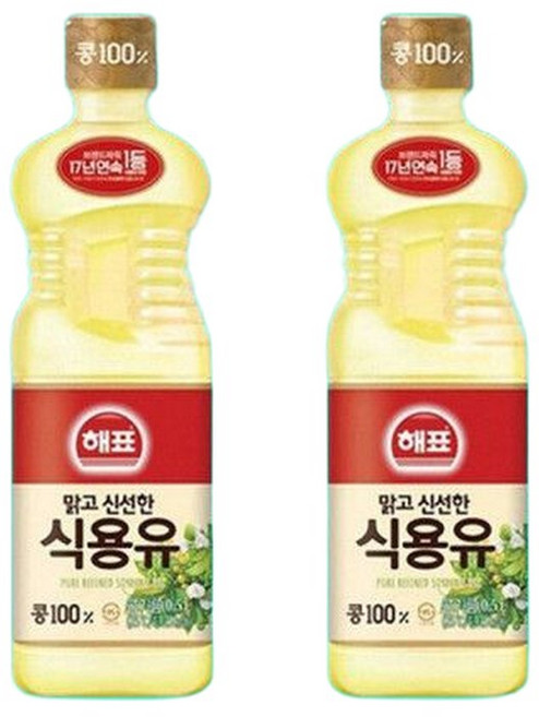 설 추석 사조해표 콩기름 식용유 0.5L 2개 포장 선물세트, 1세트, 500ml