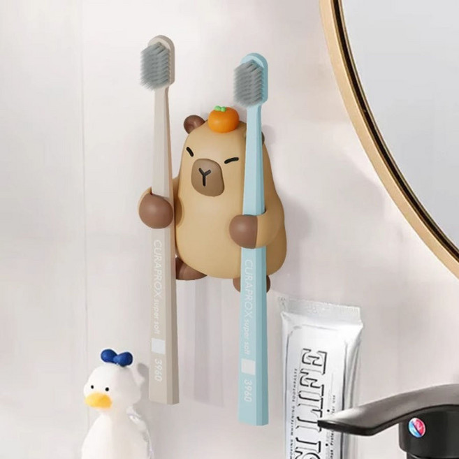 우디젠트 카피바라 욕실 칫솔걸이, 카피바라 칫솔걸이, 1개