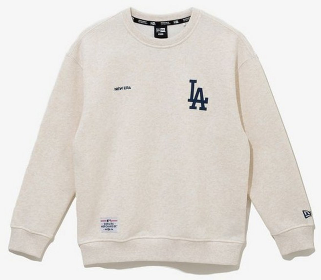 NEW ERA MLB LA 다저스 팀 로고 맨투맨 오트밀 14863830 395751