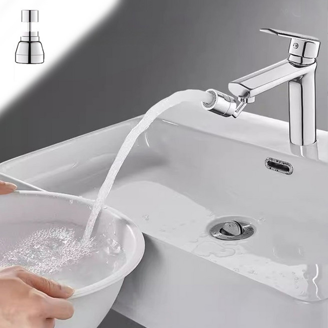 물튀김방지 720도 회전 세면대 연장 수전노즐 스텐, 1개