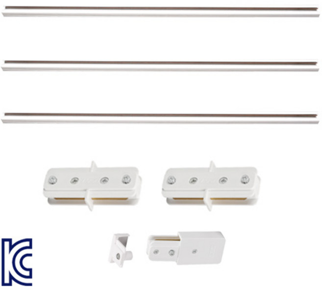 케이시조명 레일 3M세트 (1M 3개+일자연결2개+전원연결마감) KC인증제품, 1개, 블랙