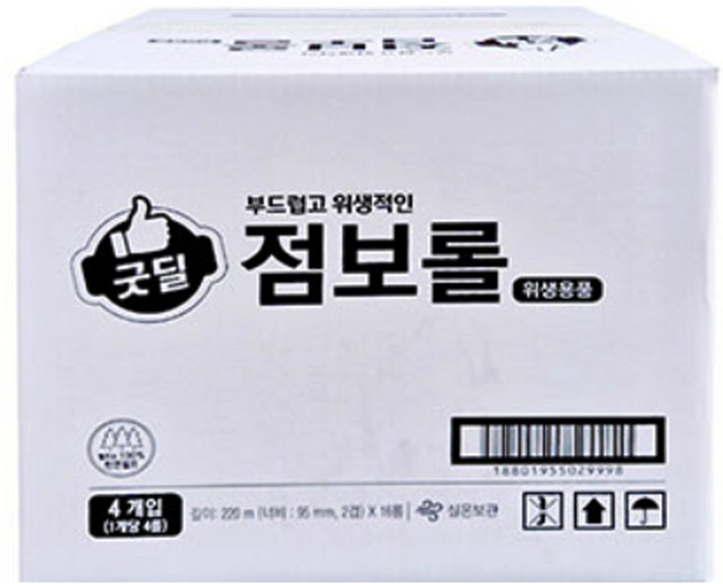 굿딜 점보롤 천연펄프 220M*4롤, 4개, 1개입, 220m