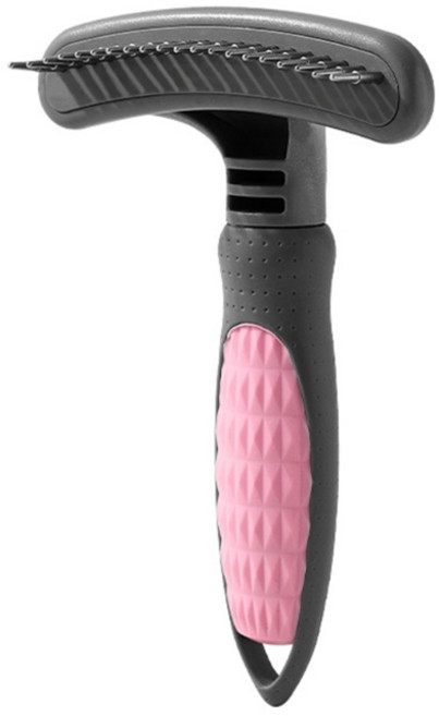 강아지 털 빠짐 방지 및 엉킴 제거용 빗 마사지 빗 엉킴 제거용 갈퀴, Pink, single row