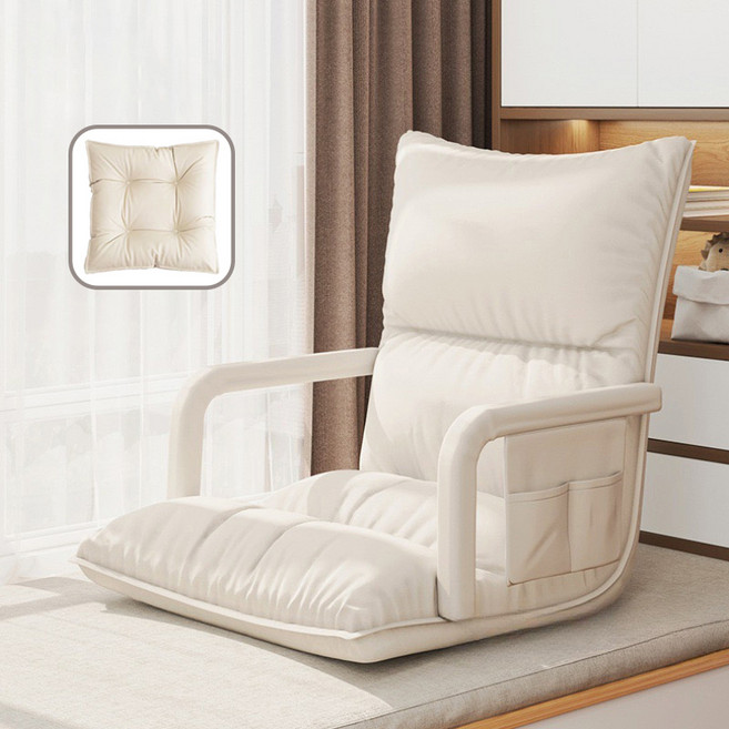 좌식 의자 6단 각도조절 다목적 1인용쇼파 좌식 의자 좌식의자 1인용 쇼파 등받이 좌식의자 좌식 소파 좌식 등받이 의자(핸드폰 파우치 없음), 1개, 베이지