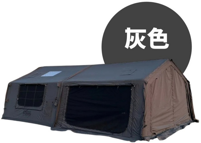 SPARK AIR MARS 8+8 科技棉充氣帳篷 16㎡超大空間, 灰色, 主帳+拓展-灰色