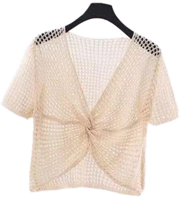 펀칭 블라우스 여성 여름 풀오버 망사 케이프 M 뉴타임즈 E450M619