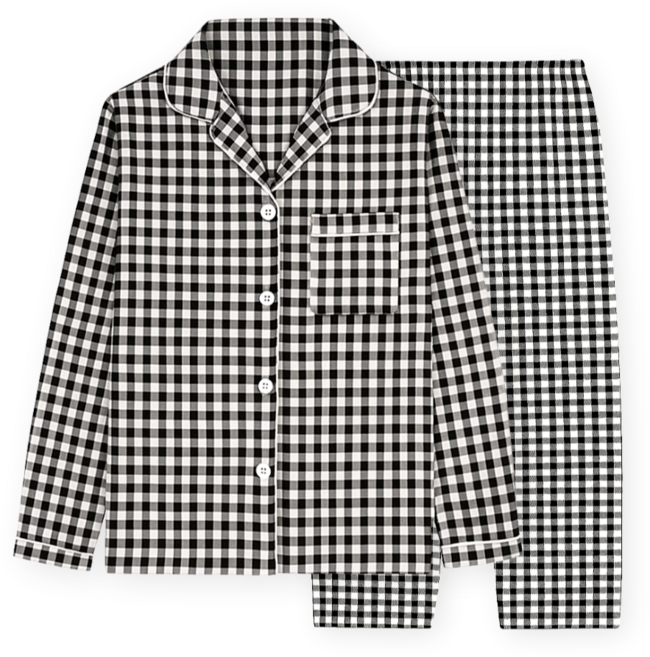 바디스윗 주니어 여성용 체크 파자마 잠옷 세트