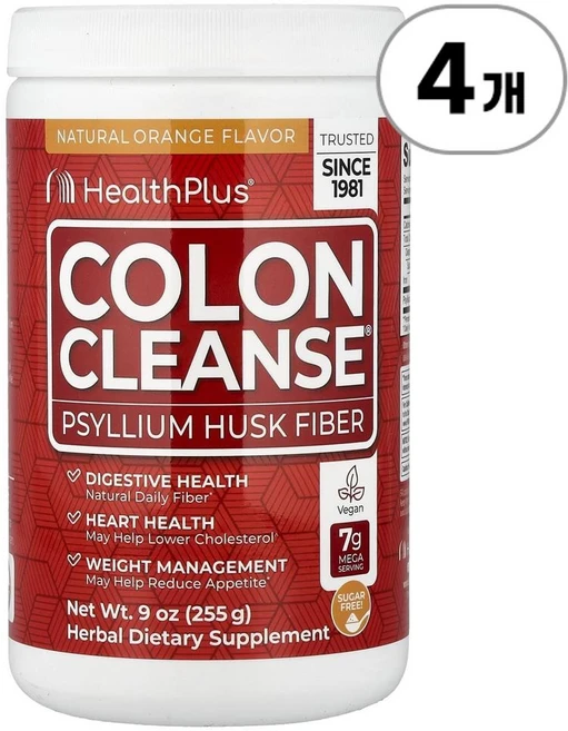 헬스 플러스 콜론 클렌즈(대장 세척) 오렌지 Health Plus Colon Cleanse® Orange 255g, 4개 - 쿠팡